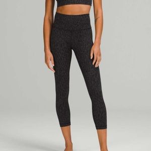 Lululemon Wunder Under Cropped Black Multi Printed Legging
